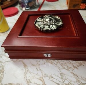 Custom Decorated Wooden Coin Box.